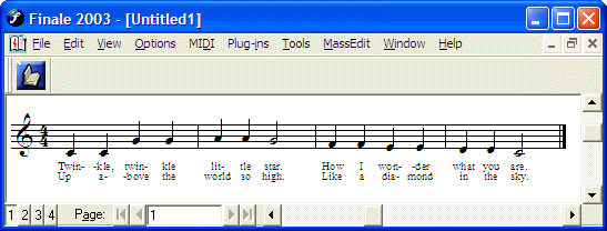 Music with verses in Finale